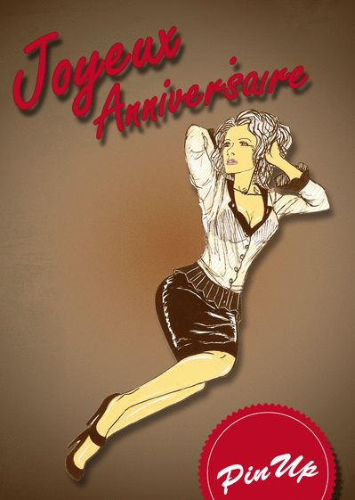 Carte Jolie Pin Up Pour Un Joyeux Anniversaire Envoyer Une Carte Anniversaire Pin Up Dès 099